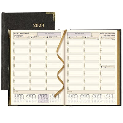 Picture of Planner-Weekly, Hard 10-3/4x7-3/4 Black, Trilingual 2023