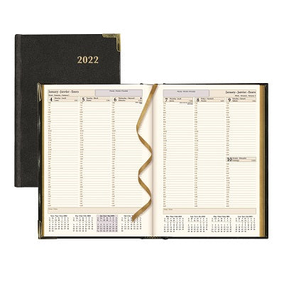 Picture of Planner-Weekly, Hard 10-3/4x7-3/4 Black, Trilingual 2022