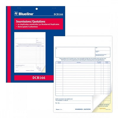 Picture of Forms-Ncr, Quotations 8.5x11, 50 Duplicate Bilingual