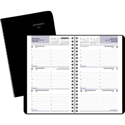 Picture of Planner-Weekly, Wire 4-7/8x8 Black Bilingual 2023