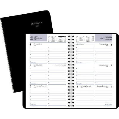 Picture of Planner-Weekly, Wire 4-7/8x8 Black Bilingual 2022