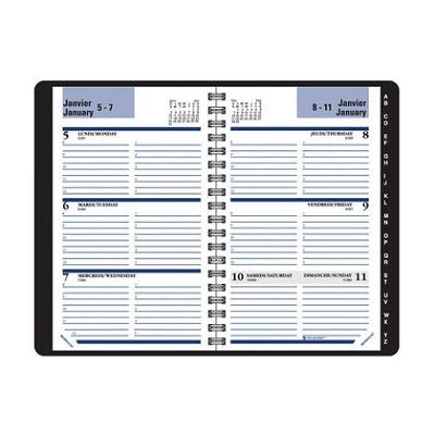 Picture of Planner-Weekly, Wire 3-3/4x6 Black Bilingual 2022