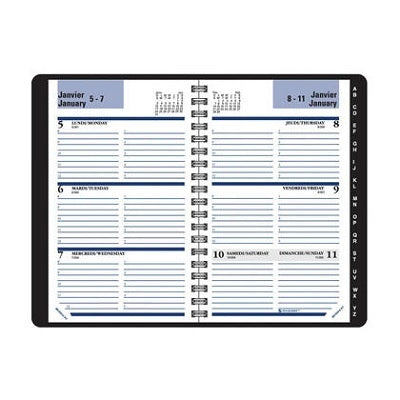 Picture of Planner-Weekly, Wire 3-3/4x6 Black Bilingual 2023