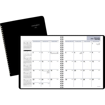 Picture of Planner-Monthly, Wire 6-7/8x8-3/4 Black Bilingual 2023