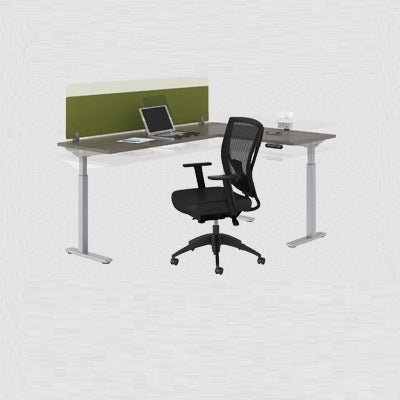 Picture of Sit Stand Desk Return Top-Ionic , Absolute Acajou