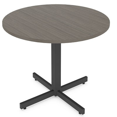 Picture of Table-Round 36" Ionic, Black Metal Base Absolute Acajou