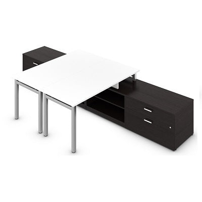 Picture of Workstation-Ionic 2-Person, Dark Espresso/Designer White