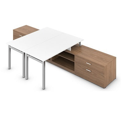 Picture of Workstation-Ionic 2-Person, Winter Cherry/Designer White