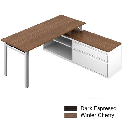 Picture of Workstation-Ionic Overlapping L-Shaped, Cherry/White