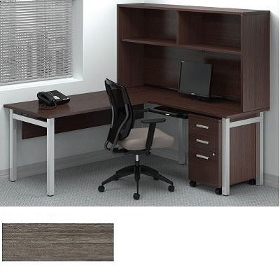 Picture of Workstation-Ionic L-Shaped With Hutch, Absolute Acajou