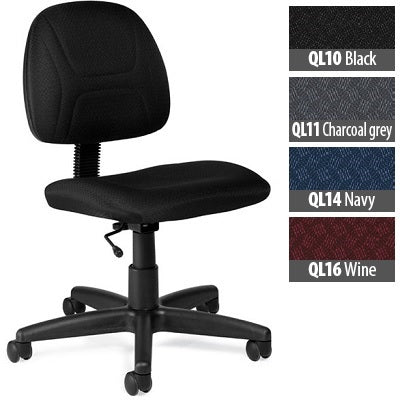 Picture of Chair-Task Danio Armless, Quilt Charcoal Grey