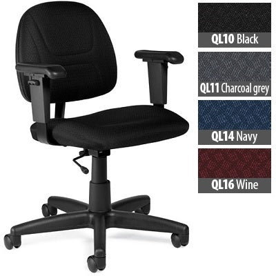 Picture of Chair-Task Danio With Arms, Quilt Charcoal Grey