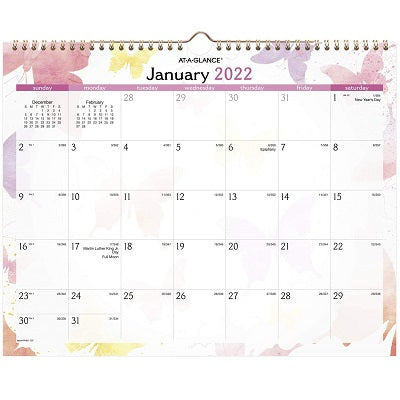 Picture of Calendar-Wall Monthly 15x12 Watercolors English 2023