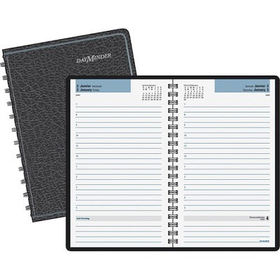 Picture of Planner-Daily, Wire 4-7/8x8 Black Bilingual 2022