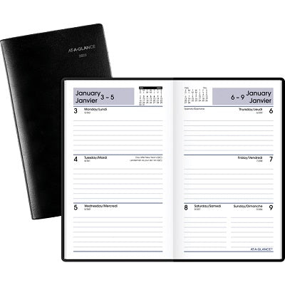 Picture of Planner-Weekly, 3.5x6-3/16 Black Bilingual 2023