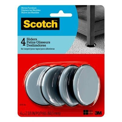 Picture of Sliders-Reusable, Scotch 2-3/8" Grey/Black 4/Pk