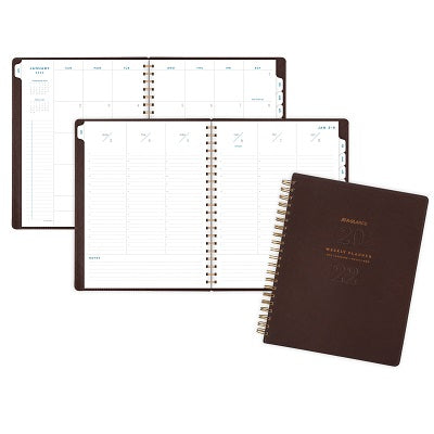 Picture of Planner-Weekly/Monthly, Wire 8-3/4x11 Brown English 2022